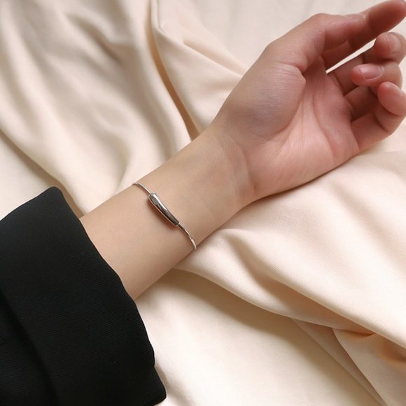 #NEW 925 Sterling Silver Simple Bar Bracelet A - Picture 7 of 10